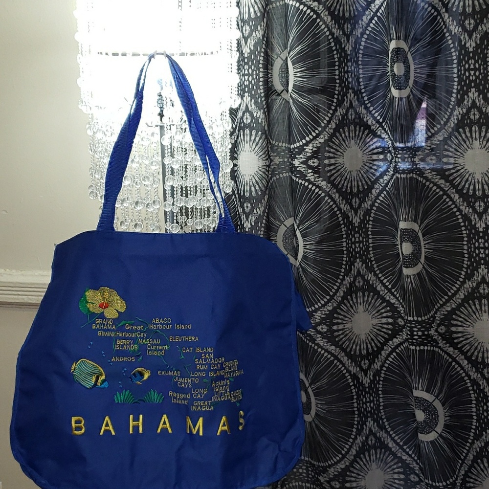Bahamas blue canvas travel bag